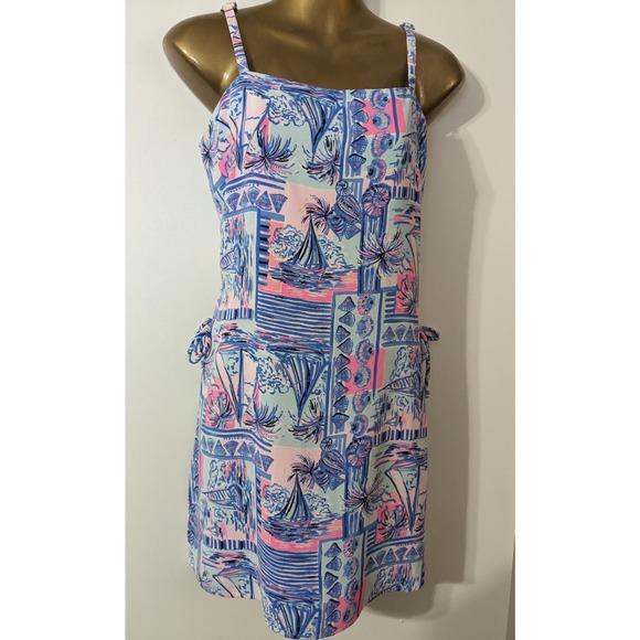Lilly Pulitzer Sz 4 SAHAR Shorts Romper in Whisper Blue - Picture 10 of 10